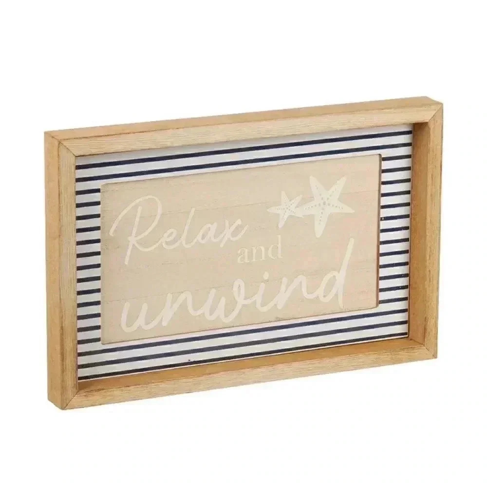 NWT Blue Relax and Unwind Tabletop Sign